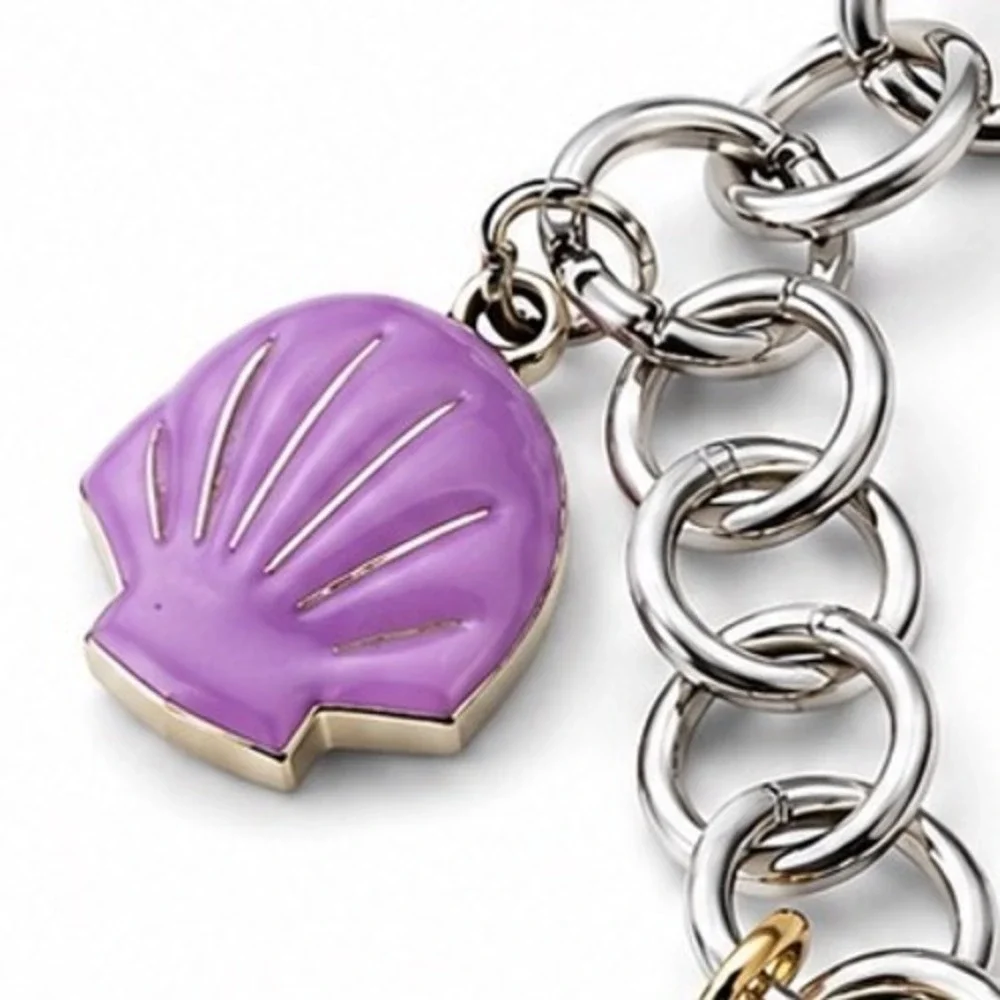Kids Colorful Enamel Charm Bracelet Silver Tone Be Kind Cupcake Flower Shell